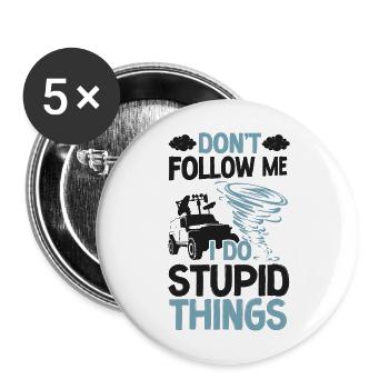 Storm Chaser Hurricane Meteorology - Buttons groß 56 mm (5er Pack) - Weiß - Vorne