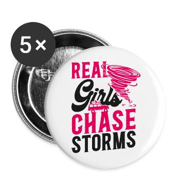 Storm Chaser Hurricane Meteorology - Buttons groß 56 mm (5er Pack) - Weiß - Vorne