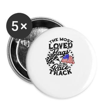 The most loved flags at the race track - dirt - Buttons large 2.2''/56 mm (5-pack) - white - Front