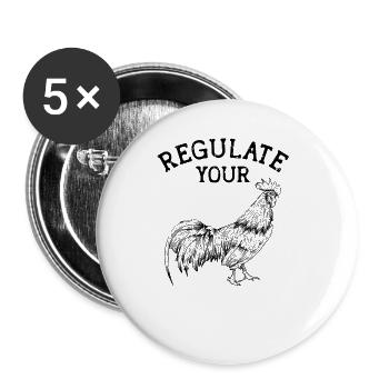 Regulate Your - chicken lovers - Buttons large 2.2''/56 mm (5-pack) - white - Front