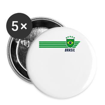 Brazil Brazilian Seleção Football Fan Jersey - Buttons large 2.2''/56 mm (5-pack) - white - Front