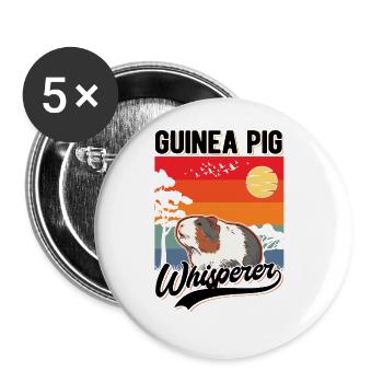 Meerschweinchen Flüsterer Cochon d’Inde Chuchoteur - Lot de 5 grands badges (56 mm) - blanc - Devant