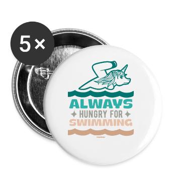 Nager - Lot de 5 grands badges (56 mm) - blanc - Devant