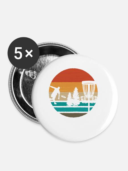 Weinlese-frisbee-disc-golf - Buttons groß 56 mm (5er Pack) - Weiß