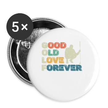 Good Old Love Forever Golfer Golfer - Buttons large 2.2''/56 mm (5-pack) - white - Front
