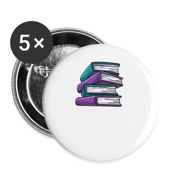 Lesen - Buttons groß 56 mm (5er Pack) - Weiß - Vorne
