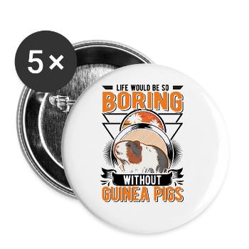 Cochon d’Inde Cadeau Cochon d’Inde - Lot de 5 grands badges (56 mm) - blanc - Devant