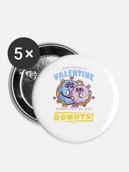 Donut - Buttons groß 56 mm (5er Pack) - Weiß