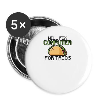 Will fix computer for tacos - circuits - Buttons large 2.2''/56 mm (5-pack) - white - Front
