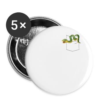Snake Serpent Pocket - Buttons groß 56 mm (5er Pack) - Weiß - Vorne