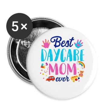 Childcare Daycare Provider Teacher - Buttons large 2.2''/56 mm (5-pack) - white - Front