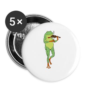 Comic Frog joue du violon - Lot de 5 grands badges (56 mm) - blanc - Devant