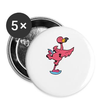 Flamingo skates - figure skating - Buttons large 2.2''/56 mm (5-pack) - white - Front