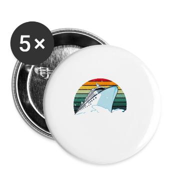 Kreuzfahrt - Buttons groß 56 mm (5er Pack) - Weiß - Vorne
