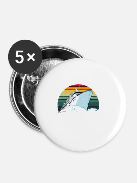 Kreuzfahrt - Buttons groß 56 mm (5er Pack) - Weiß