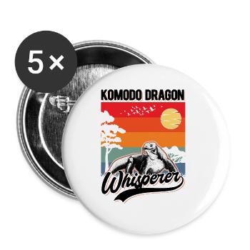 Komodowaran Flüsterer Komodo Dragon Whisperer - Lot de 5 grands badges (56 mm) - blanc - Devant
