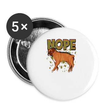 Nope - dog lover - Buttons large 2.2''/56 mm (5-pack) - white - Front
