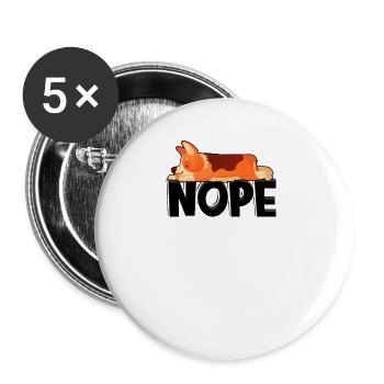 Nope - amoureux des animaux de compagnie - Lot de 5 grands badges (56 mm) - blanc - Devant