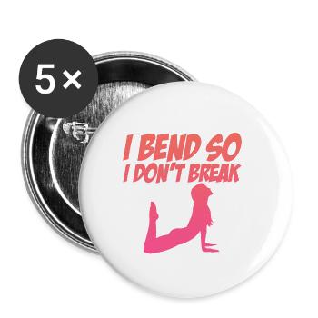 Je me plie pour ne pas casser 2 - Lot de 5 grands badges (56 mm) - blanc - Devant
