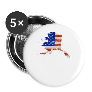 Alaska State US Flag Gift - Buttons large 2.2''/56 mm (5-pack) - white - Front