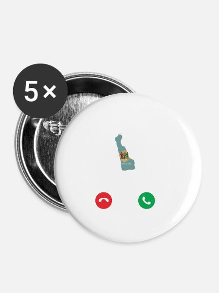 Reisendes Delaware geschenk - Buttons groß 56 mm (5er Pack) - Weiß