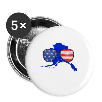 Alaska Last Frontier Gift - Buttons large 2.2''/56 mm (5-pack) - white - Front