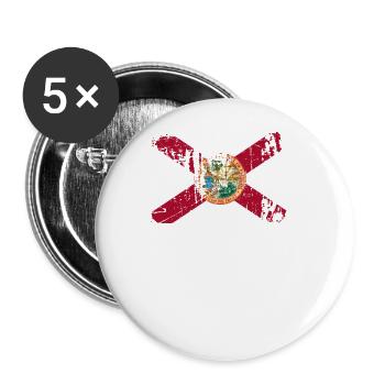 Florida Resident Geschenk - Buttons groß 56 mm (5er Pack) - Weiß - Vorne