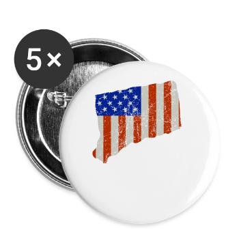 Cadeau du drapeau de l’État des États-Unis du Connecticut - Lot de 5 grands badges (56 mm) - blanc - Devant