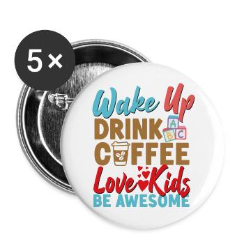 Childcare Daycare Provider Teacher - Buttons large 2.2''/56 mm (5-pack) - white - Front