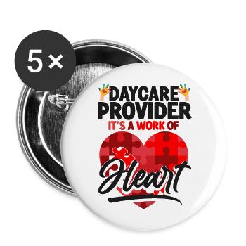 Childcare Daycare Provider Teacher - Buttons large 2.2''/56 mm (5-pack) - white - Front