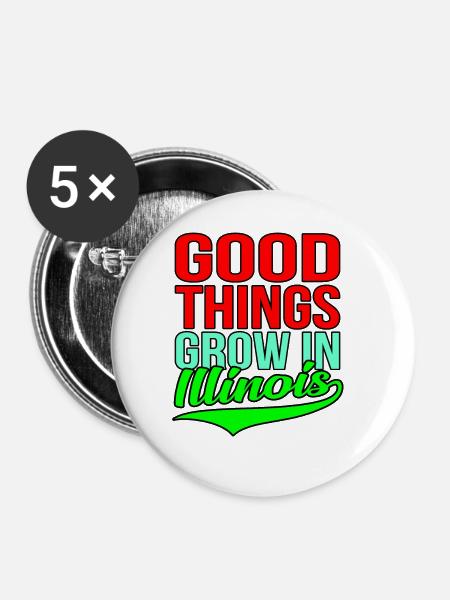 Wachsen Sie In Illinois geschenk - Buttons groß 56 mm (5er Pack) - Weiß