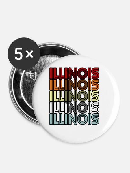Illinois bewohner geschenk - Buttons groß 56 mm (5er Pack) - Weiß