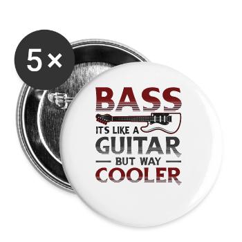 Bass It's Like A Guitar But Way Cool Bass Guitar - Buttons large 2.2''/56 mm (5-pack) - white - Front