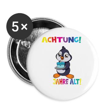 Kindergeburtstag Ich Bin Jetzt 3 Jahre - Buttons groß 56 mm (5er Pack) - Weiß - Vorne