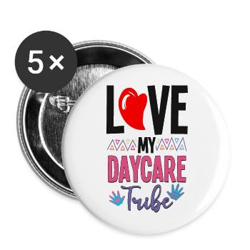 Childcare Daycare Provider Teacher - Buttons large 2.2''/56 mm (5-pack) - white - Front