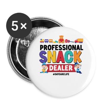 Childcare Daycare Provider Teacher - Buttons large 2.2''/56 mm (5-pack) - white - Front