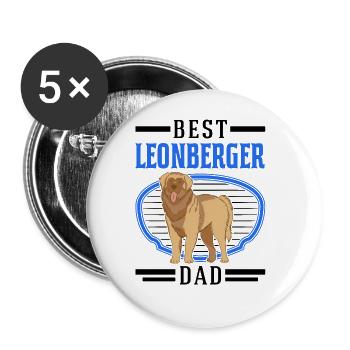 Best Leonberger Dad - Buttons large 2.2''/56 mm (5-pack) - white - Front