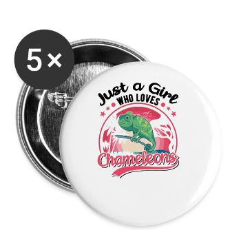 Just a Girl Who loves Chameleons Chameleon's Chameleon - Buttons large 2.2''/56 mm (5-pack) - white - Front
