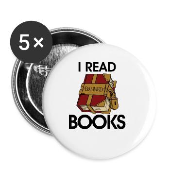 I Read Banned Books 51 - Buttons large 2.2''/56 mm (5-pack) - white - Front