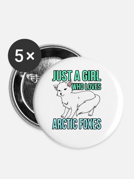 Polarfuchs - Buttons groß 56 mm (5er Pack) - Weiß