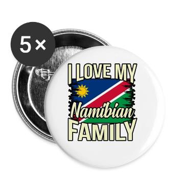 Namibia - Buttons groß 56 mm (5er Pack) - Weiß - Vorne
