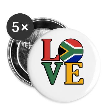 Südafrika - Buttons groß 56 mm (5er Pack) - Weiß - Vorne