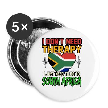 Südafrika - Buttons groß 56 mm (5er Pack) - Weiß - Vorne