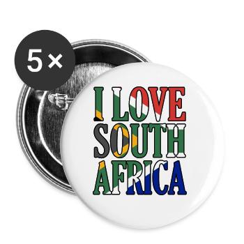Südafrika - Buttons groß 56 mm (5er Pack) - Weiß - Vorne