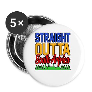 Südafrika - Buttons groß 56 mm (5er Pack) - Weiß - Vorne