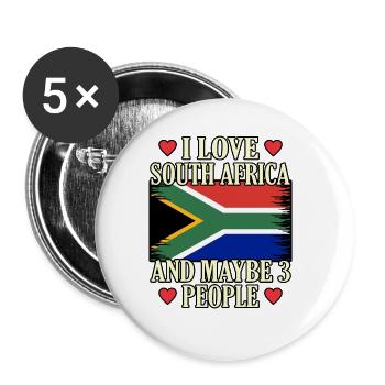 Südafrika - Buttons groß 56 mm (5er Pack) - Weiß - Vorne