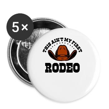 Rodéo Western Cowboy Wild West Retro Horse - Lot de 5 grands badges (56 mm) - blanc - Devant