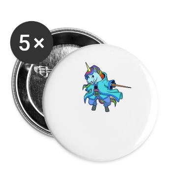Wizard and magician - magical unicorn - Buttons large 2.2''/56 mm (5-pack) - white - Front