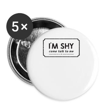 I'm shy come talk to me - debate - Buttons large 2.2''/56 mm (5-pack) - white - Front