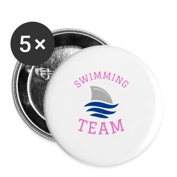 Leistungsschwimmerin Swimming Team - Buttons groß 56 mm (5er Pack) - Weiß - Vorne